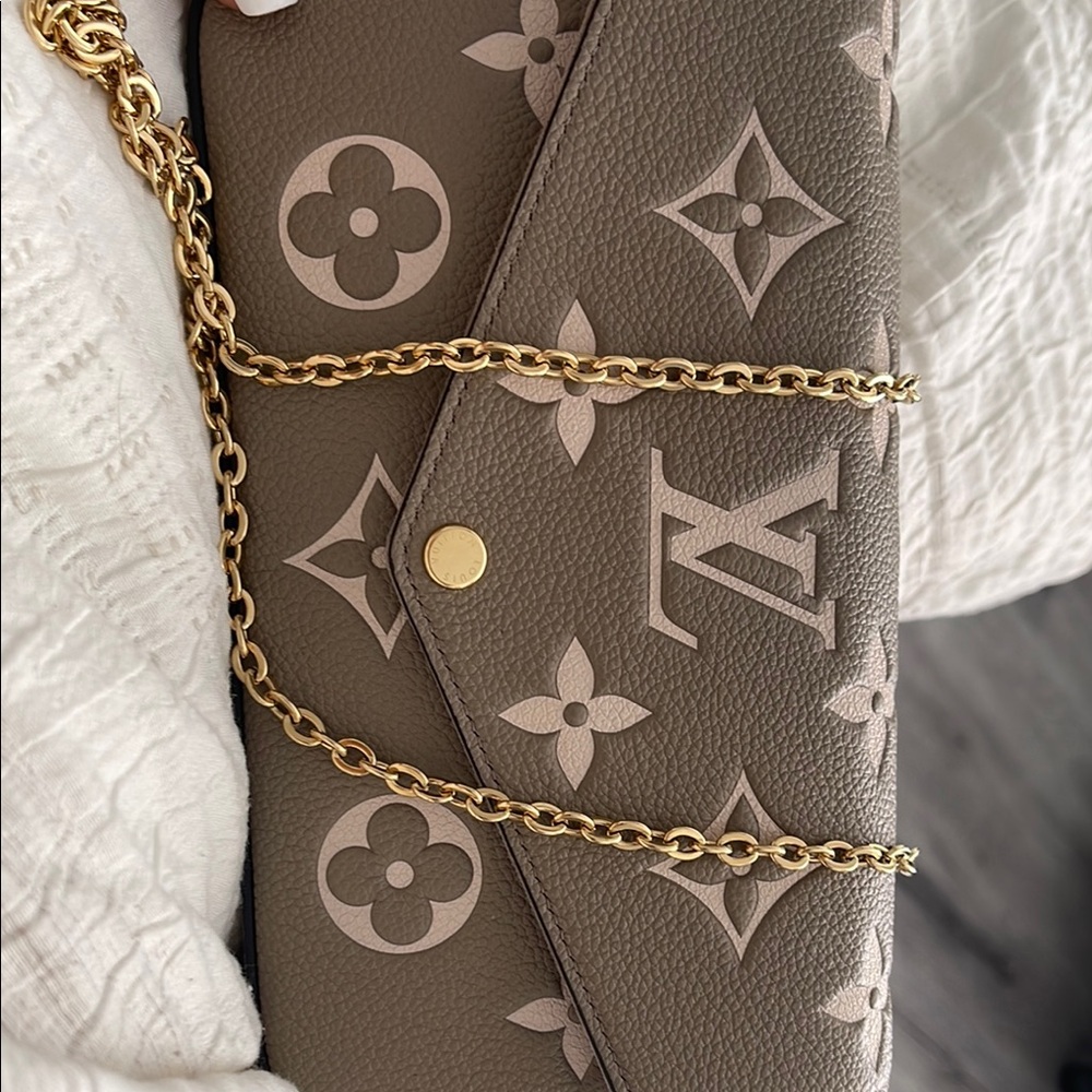 Louis Vuitton Gray Monogram Chain Bag